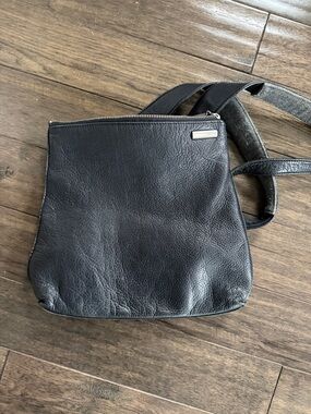 DKNY Black Leather Medium sized Backpack